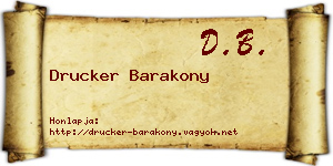 Drucker Barakony névjegykártya